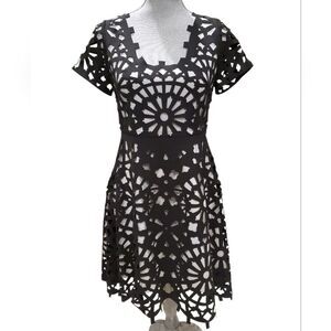 Gracia Cutout Black Fit and Flare Dress Size M Medium